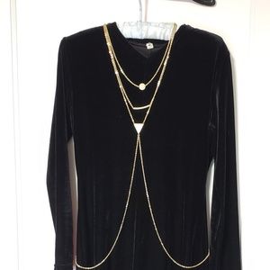 Long golden necklace